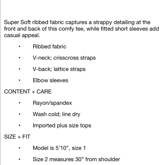 Nwt Torrid black Strappy rib Vneck Top - Picture 5 of 6